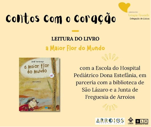 POSTER DO CONTOS COM O CORAÇÃO COM O LIVRO DESSA LEITURA - A MAIOR FLOR DO MUNDO