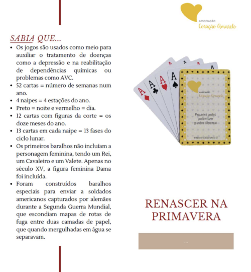 Poster descritivo da atividade Renascer na Primavera - baralho de cartas
